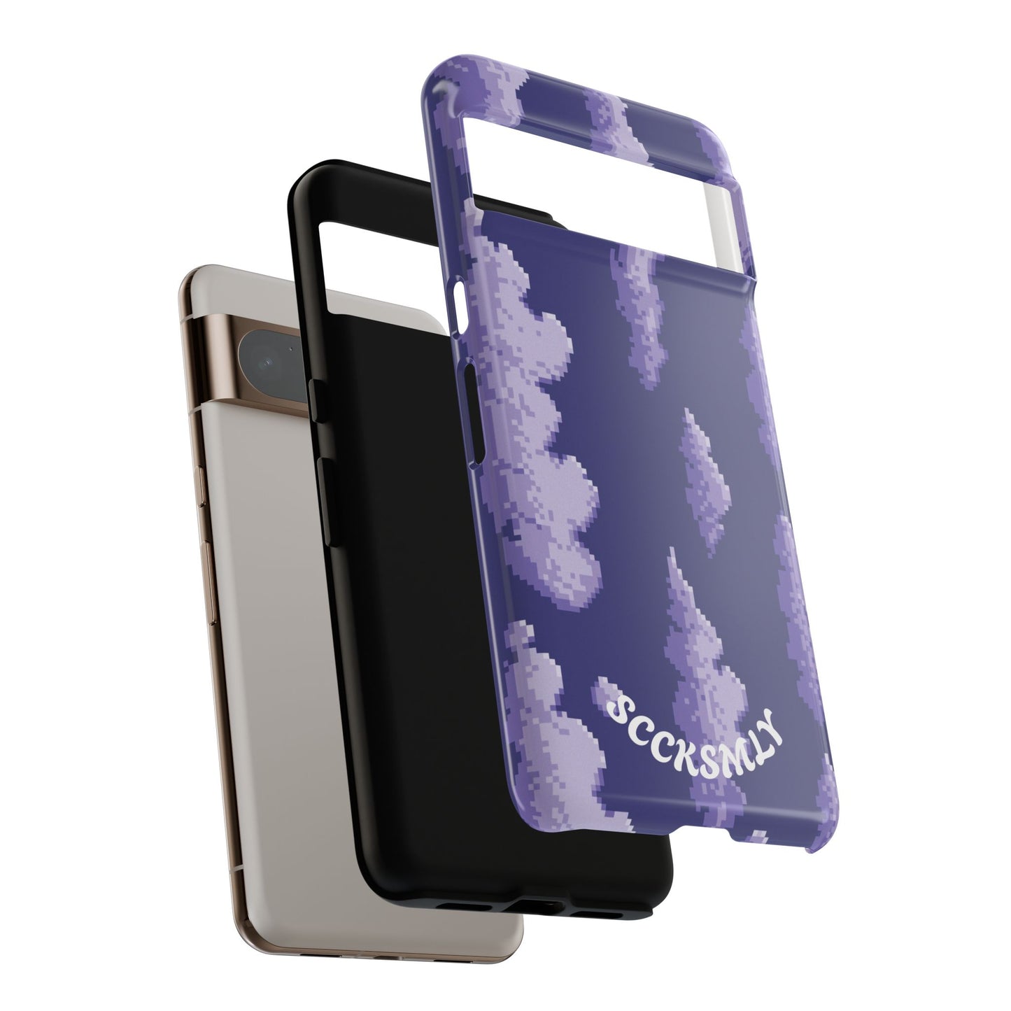 Lilac Pixel Cloud Tough Phone Case for Google Pixel