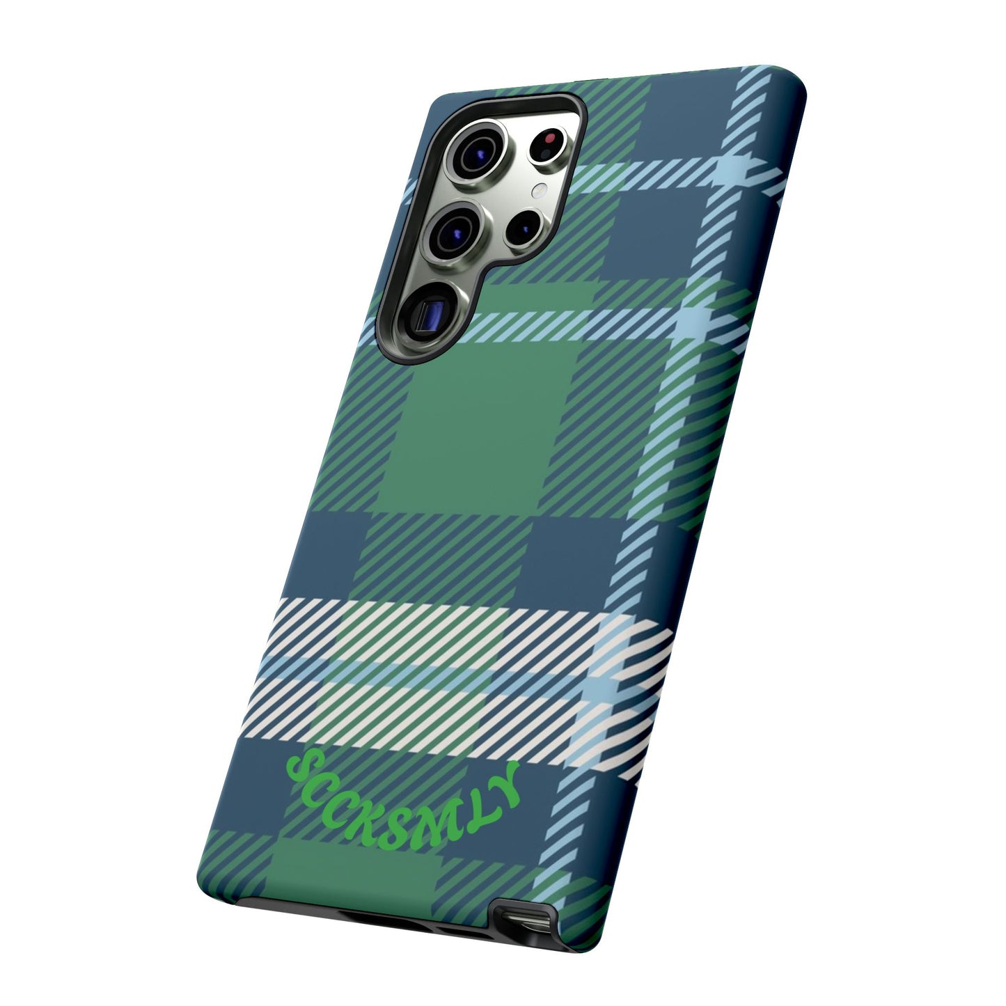 Earth and Sky Plaid Tough Phone Case for Samsung