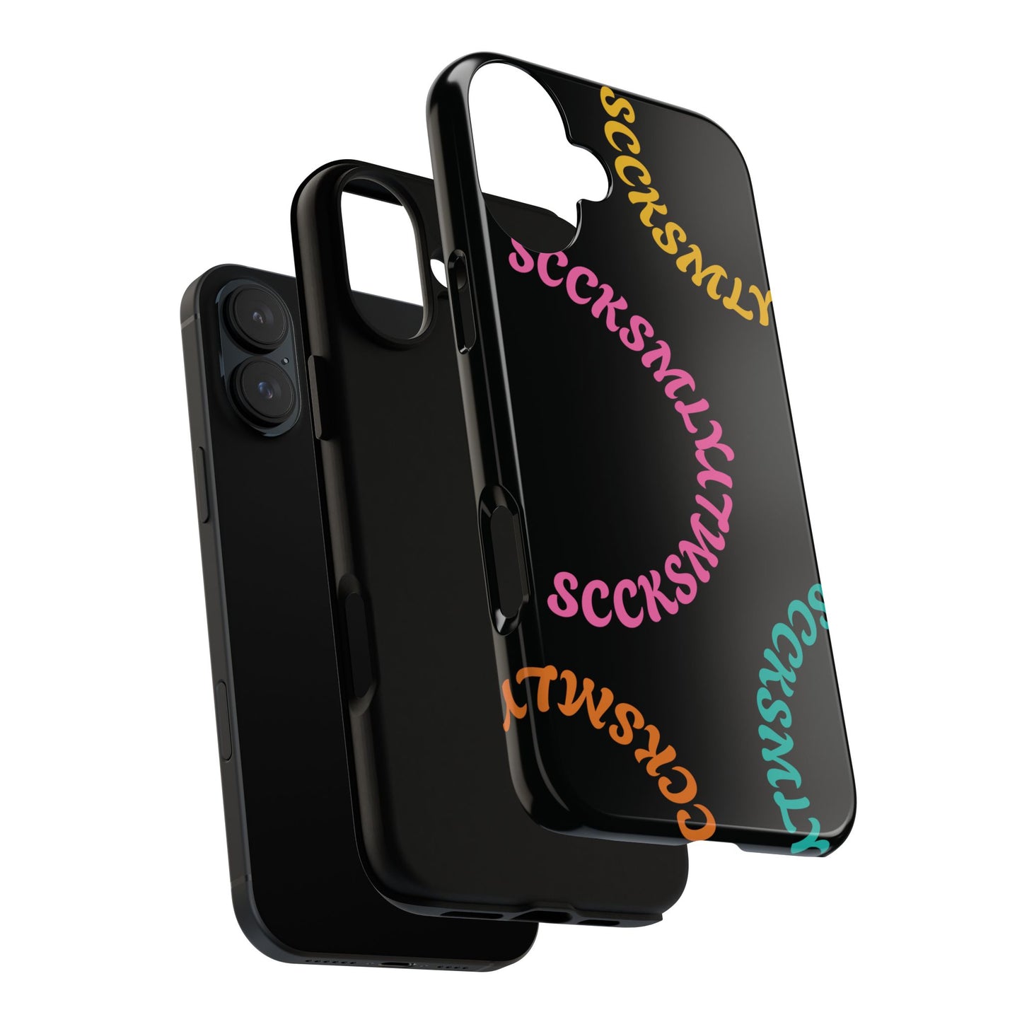 Y2K Wavy Script Tough Case for Apple- Black