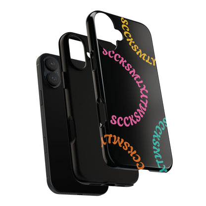 Y2K Wavy Script Tough Case for Apple- Black