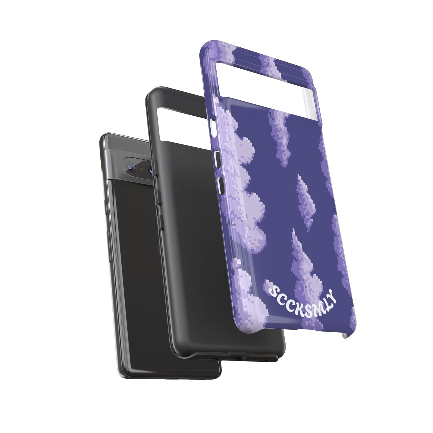 Lilac Pixel Cloud Tough Phone Case for Google Pixel