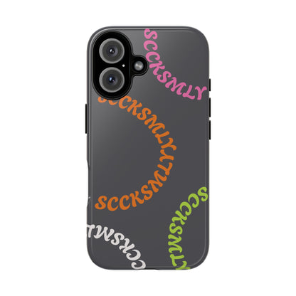 Y2K Wavy Script Tough Case for Apple- Gray