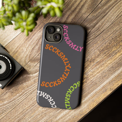 Y2K Wavy Script Tough Case for Apple- Gray