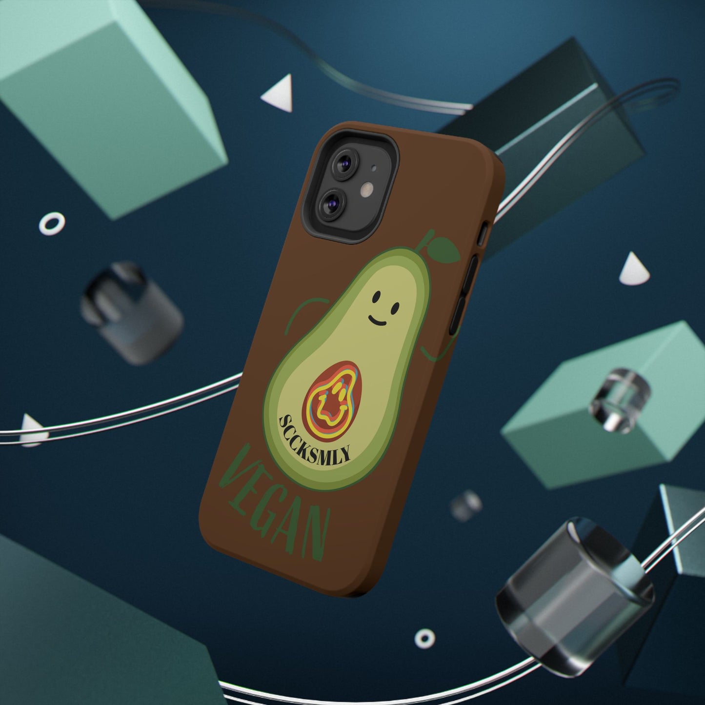 "IOS or Apple" Playful Vegan Avocado Phone Case - Tough, Durable Protection with a Fun Design
