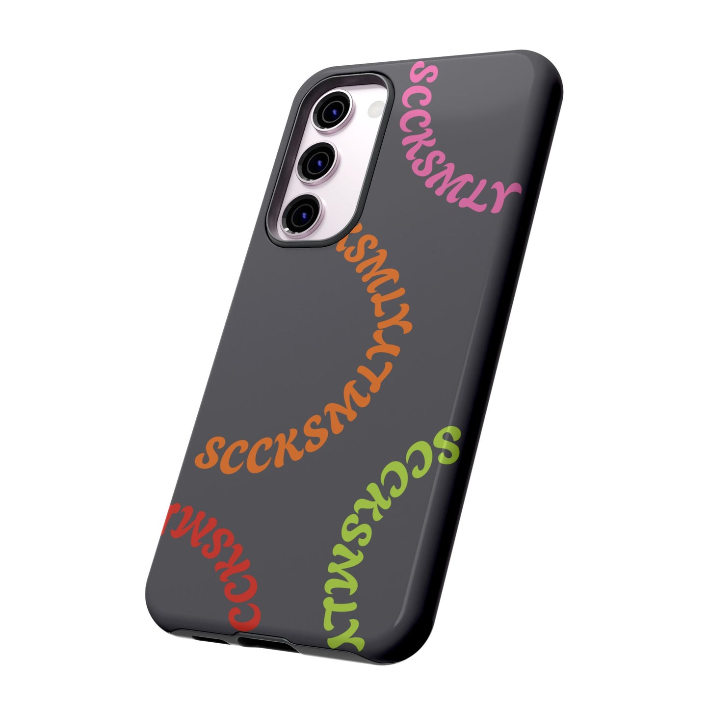 Y2K Wavy Script Tough Case for Samsung- Gray