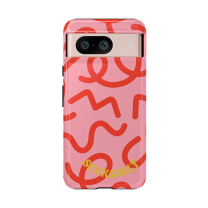 Red Candy Swirls Tough Phone Case for Google