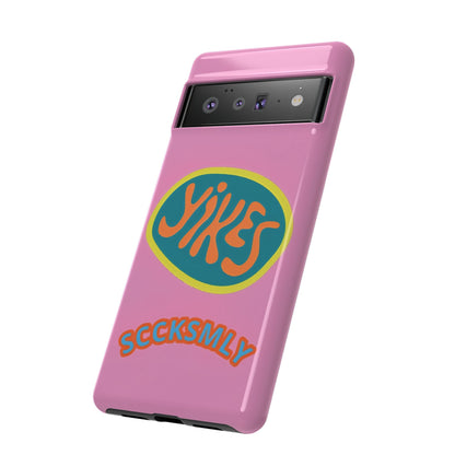 Pink "YIKES" Tough Phone Case for Google Pixel
