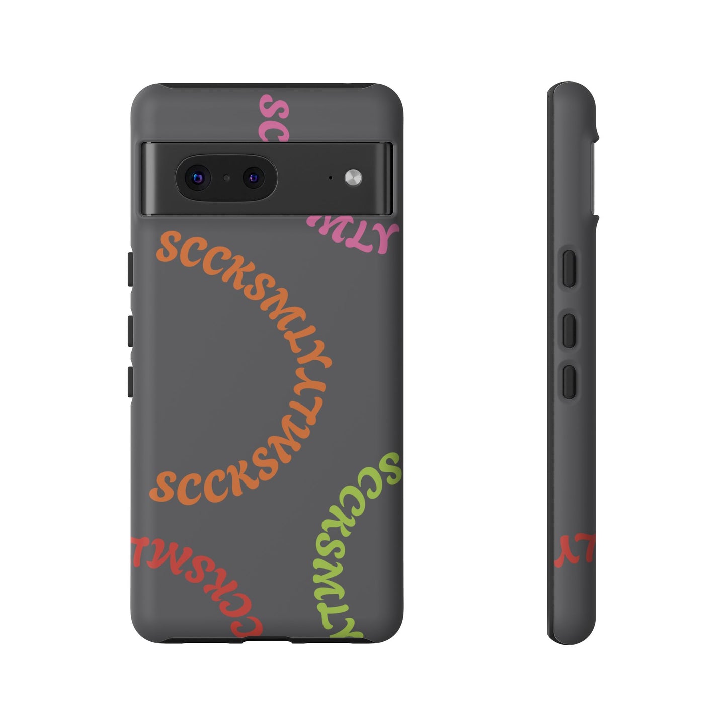 Y2K Wavy Script Tough Case for Google Pixel- Gray