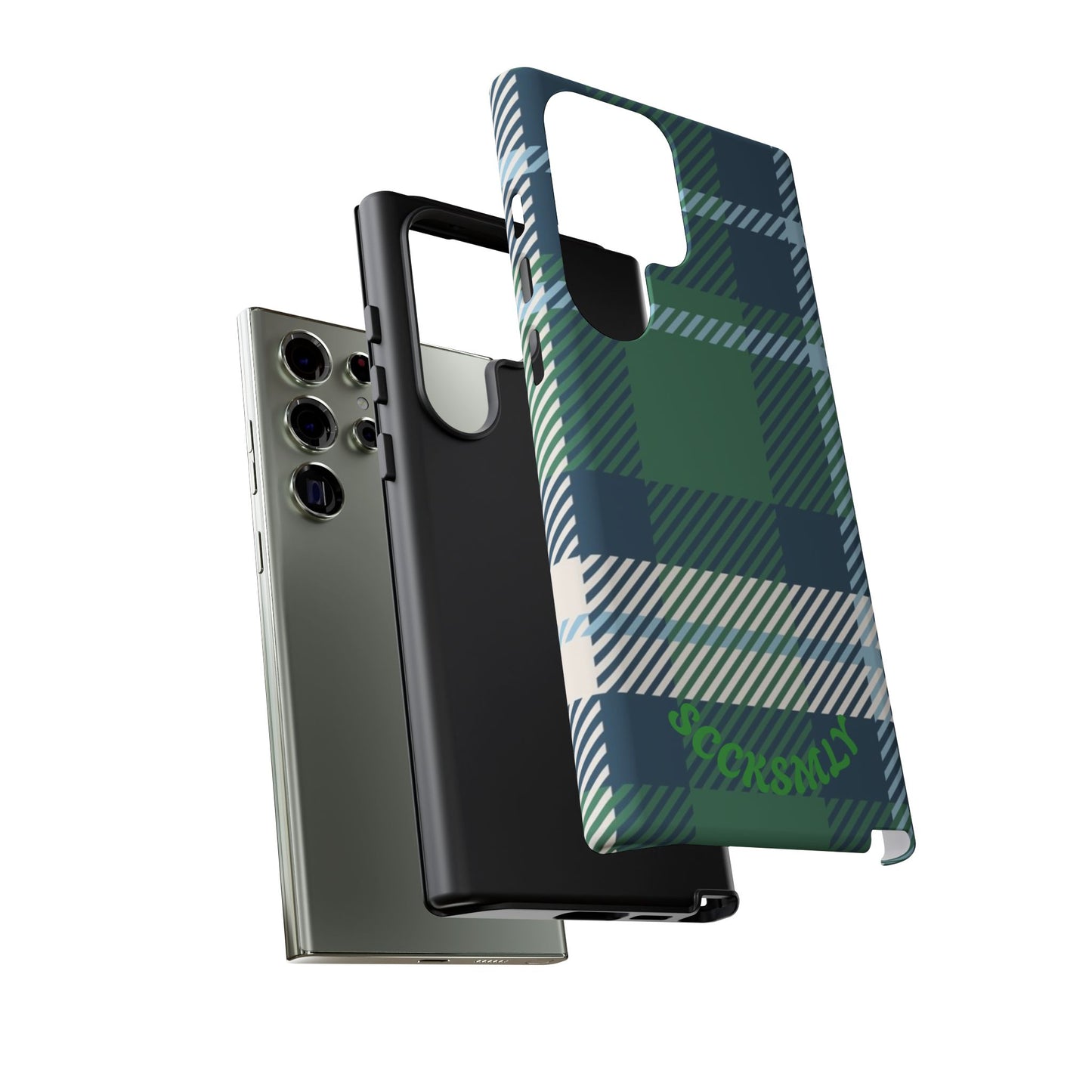 Earth and Sky Plaid Tough Phone Case for Samsung