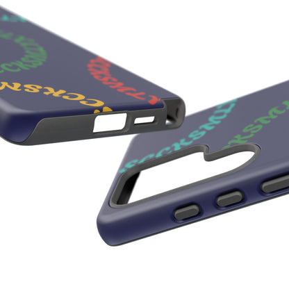 Y2K Wavy Script Tough Case for Samsung- Navy Blue