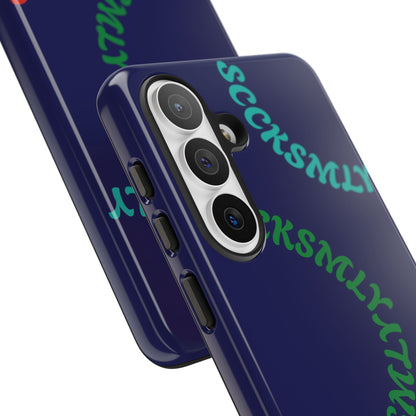 Y2K Wavy Script Tough Case for Samsung- Navy Blue