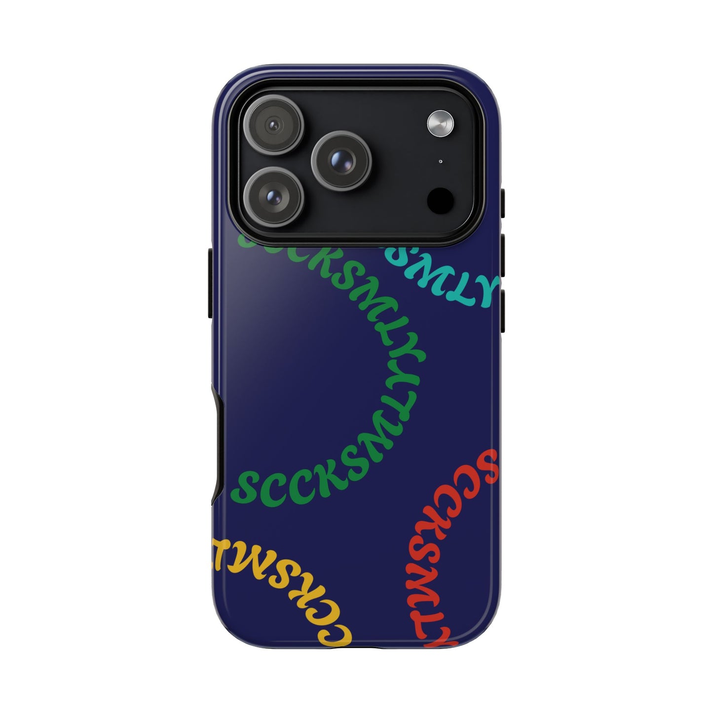 Y2K Wavy Script Tough Case for Apple- Navy Blue
