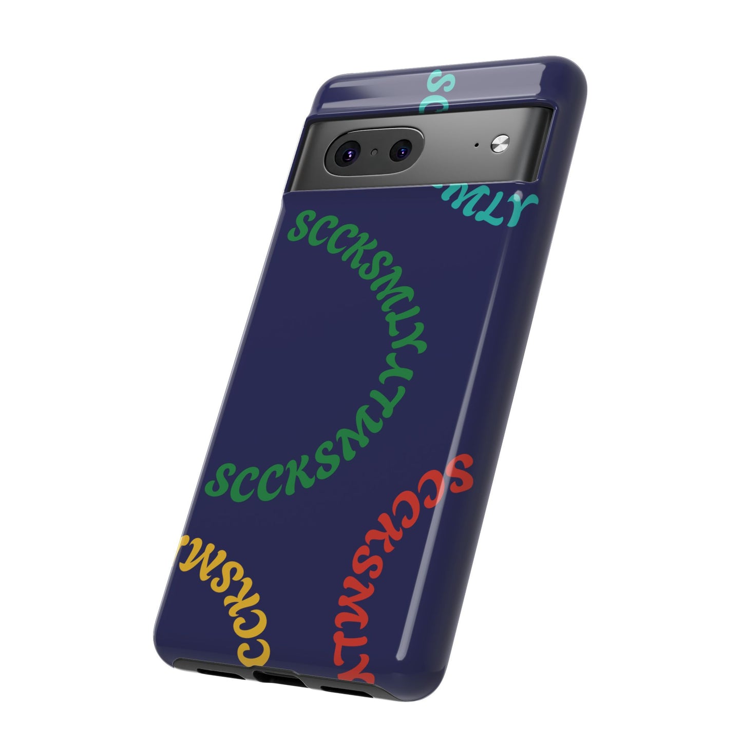 Y2K Wavy Script Tough Case for Google Pixel- Navy Blue