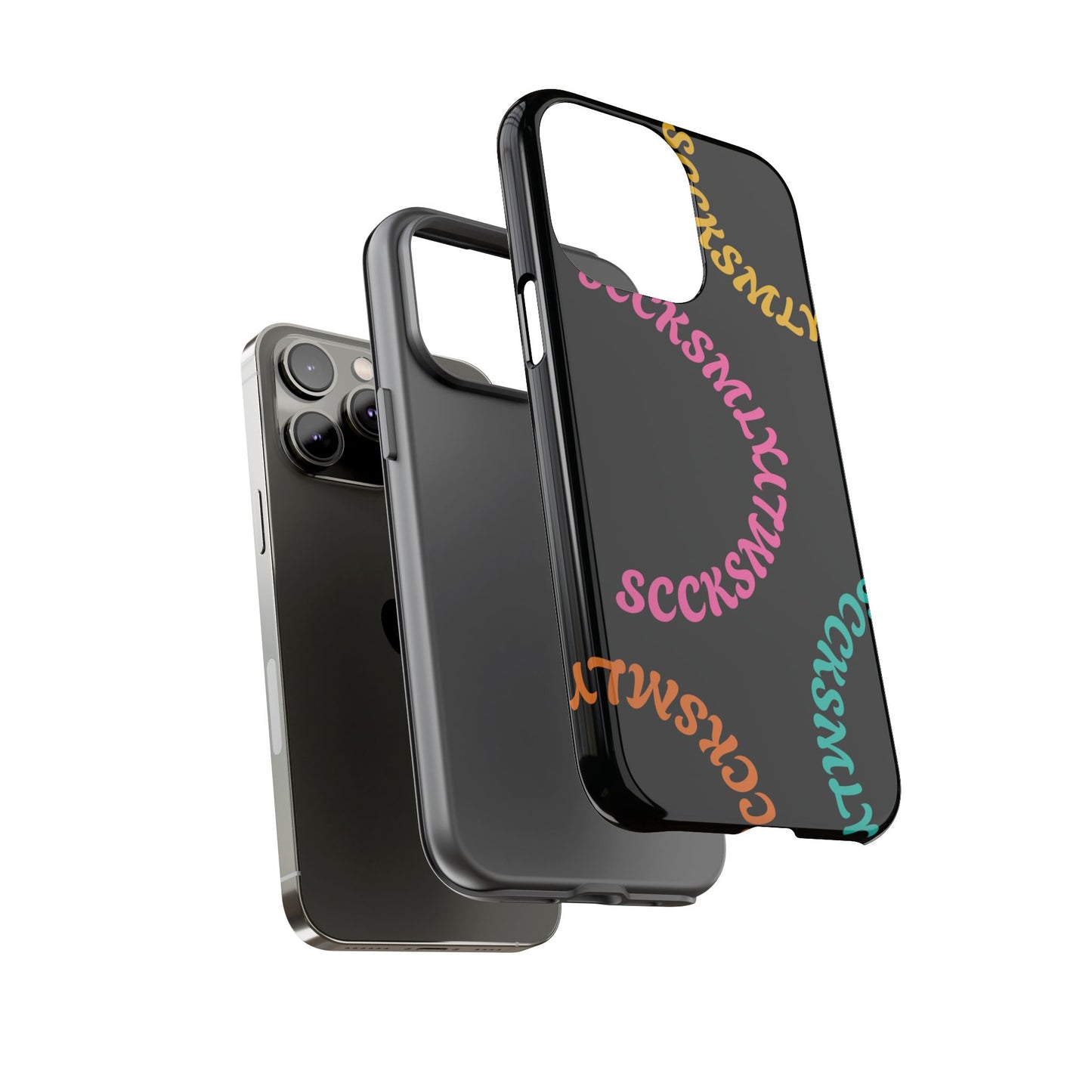 Y2K Wavy Script Tough Case for Apple- Black