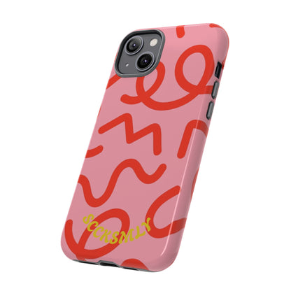 Red Candy Swirls Tough Case for Apple