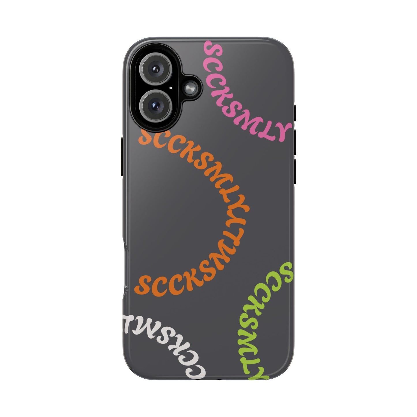 Y2K Wavy Script Tough Case for Apple- Gray