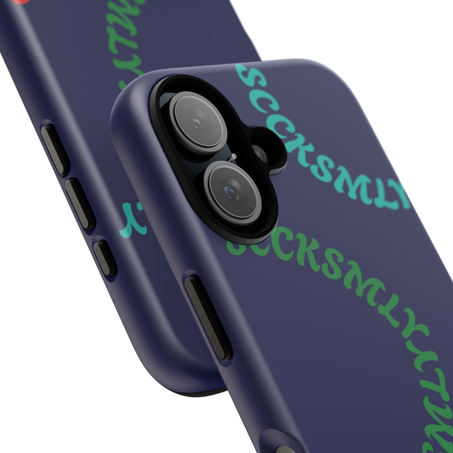 Y2K Wavy Script Tough Case for Apple- Navy Blue