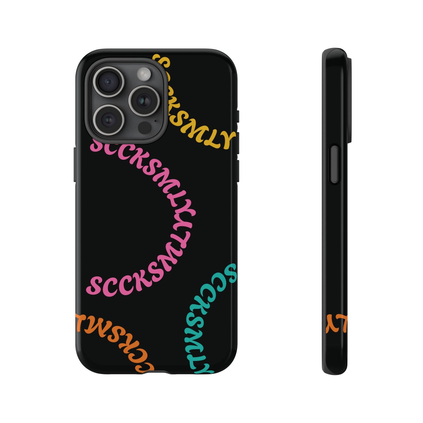 Y2K Wavy Script Tough Case for Apple- Black