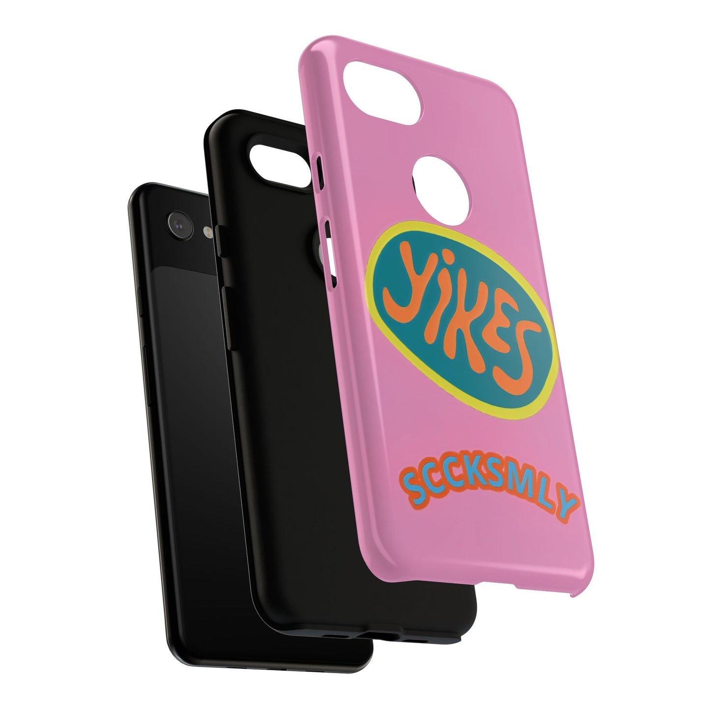 Pink "YIKES" Tough Phone Case for Google Pixel