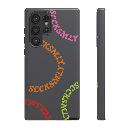Y2K Wavy Script Tough Case for Samsung- Gray