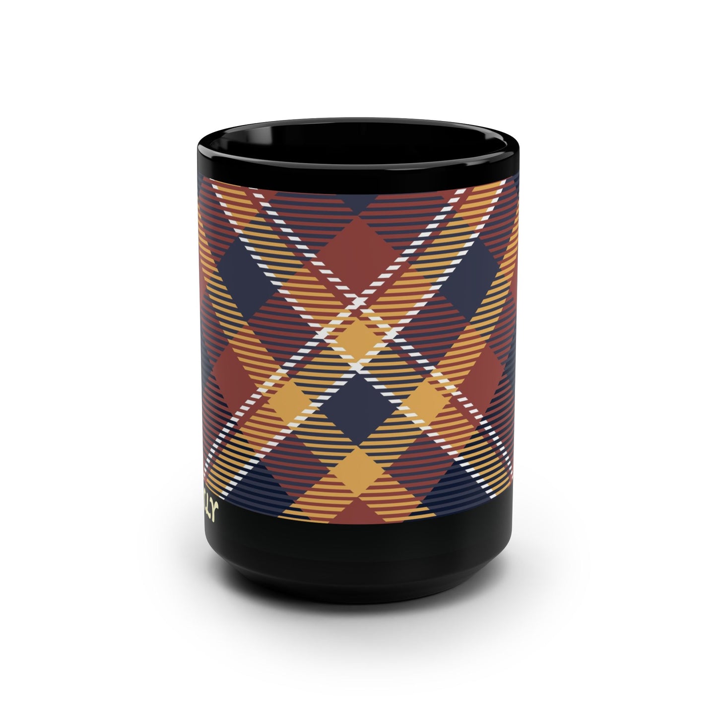 Mug Harvest Tartan 15 oz — Black