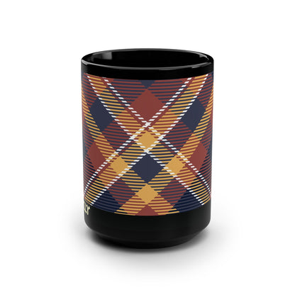 Mug Harvest Tartan 15 oz — Black