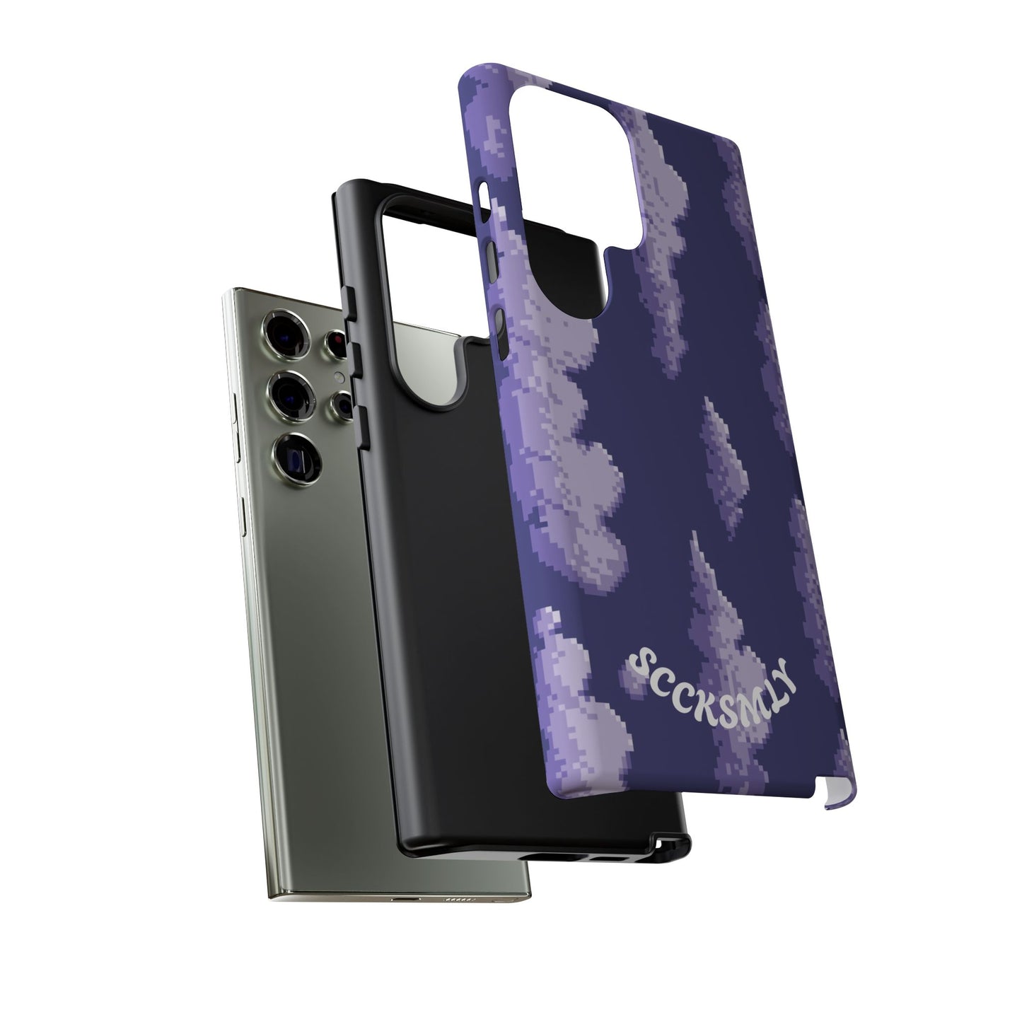 Lilac Pixel Cloud Tough Phone Case for Samsung