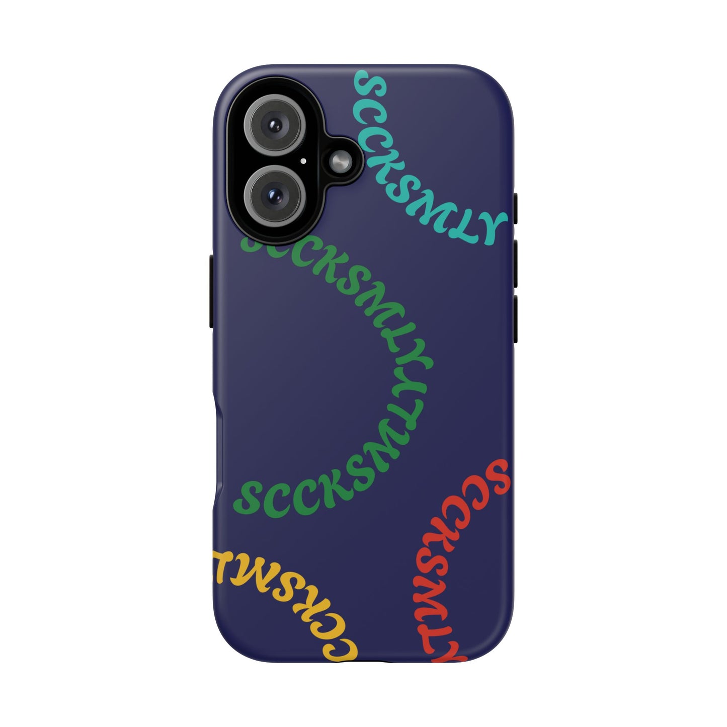Y2K Wavy Script Tough Case for Apple- Navy Blue