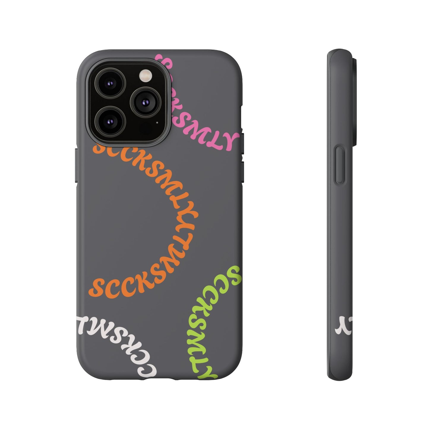 Y2K Wavy Script Tough Case for Apple- Gray