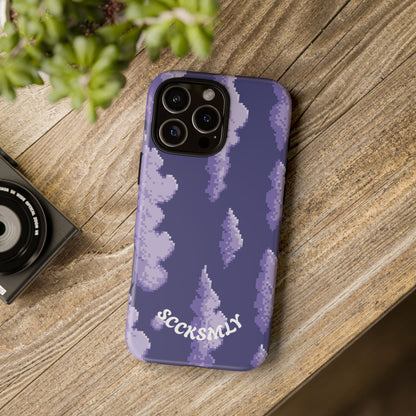 Lilac Pixel Cloud Tough Phone Case for Apple