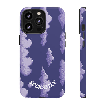 Lilac Pixel Cloud Tough Phone Case for Apple