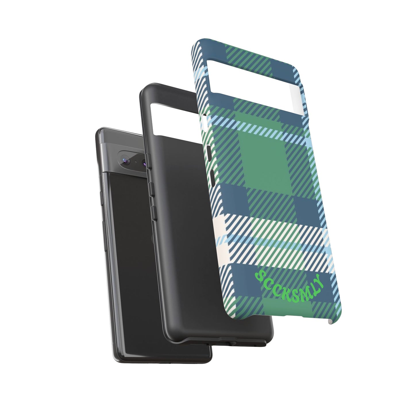 Earth and Sky Plaid Tough Phone Case for Google Pixel