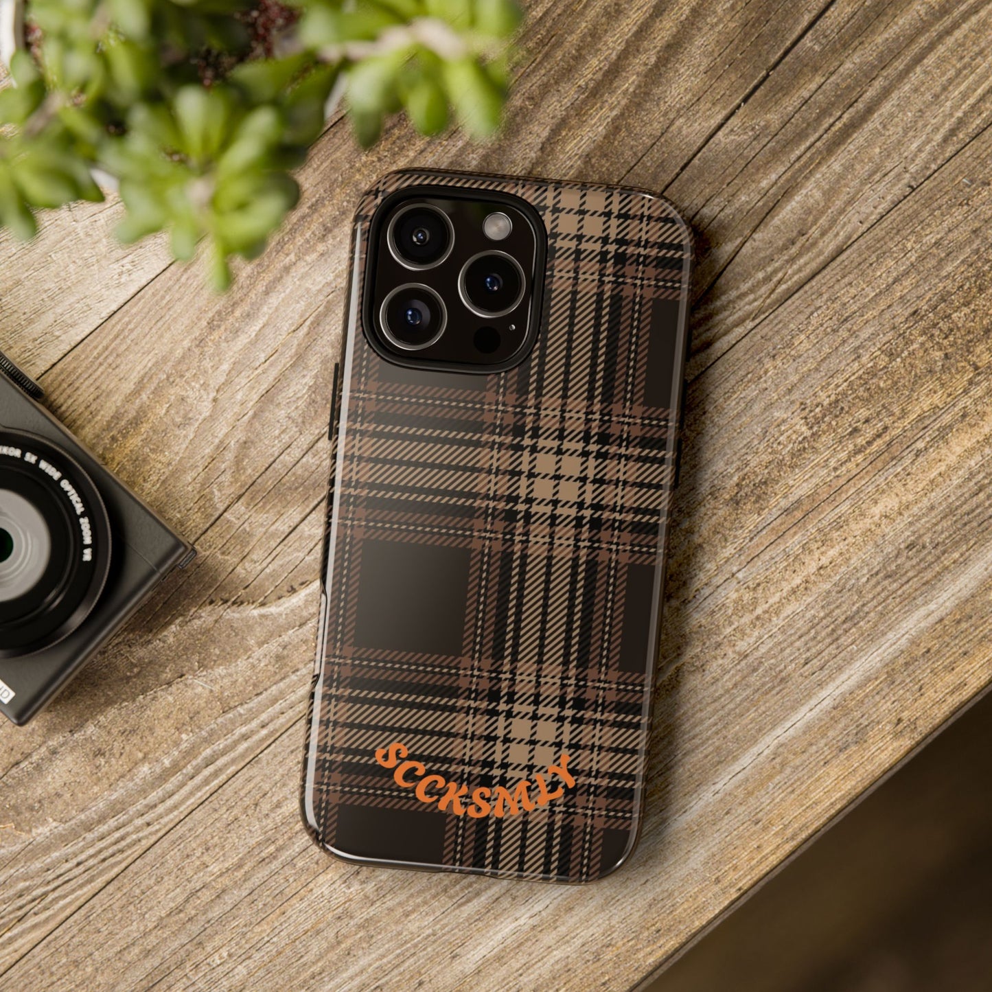 Brown Bread Plaid Tough Phone Case for Apple