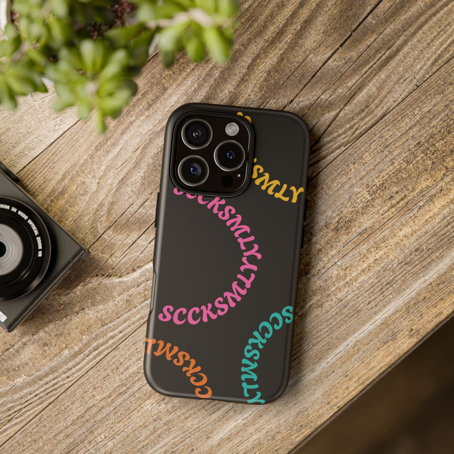 Y2K Wavy Script Tough Case for Apple- Black