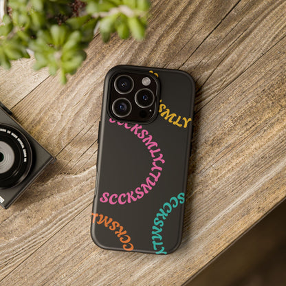 Y2K Wavy Script Tough Case for Apple- Black