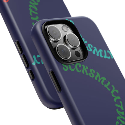 Y2K Wavy Script Tough Case for Apple- Navy Blue