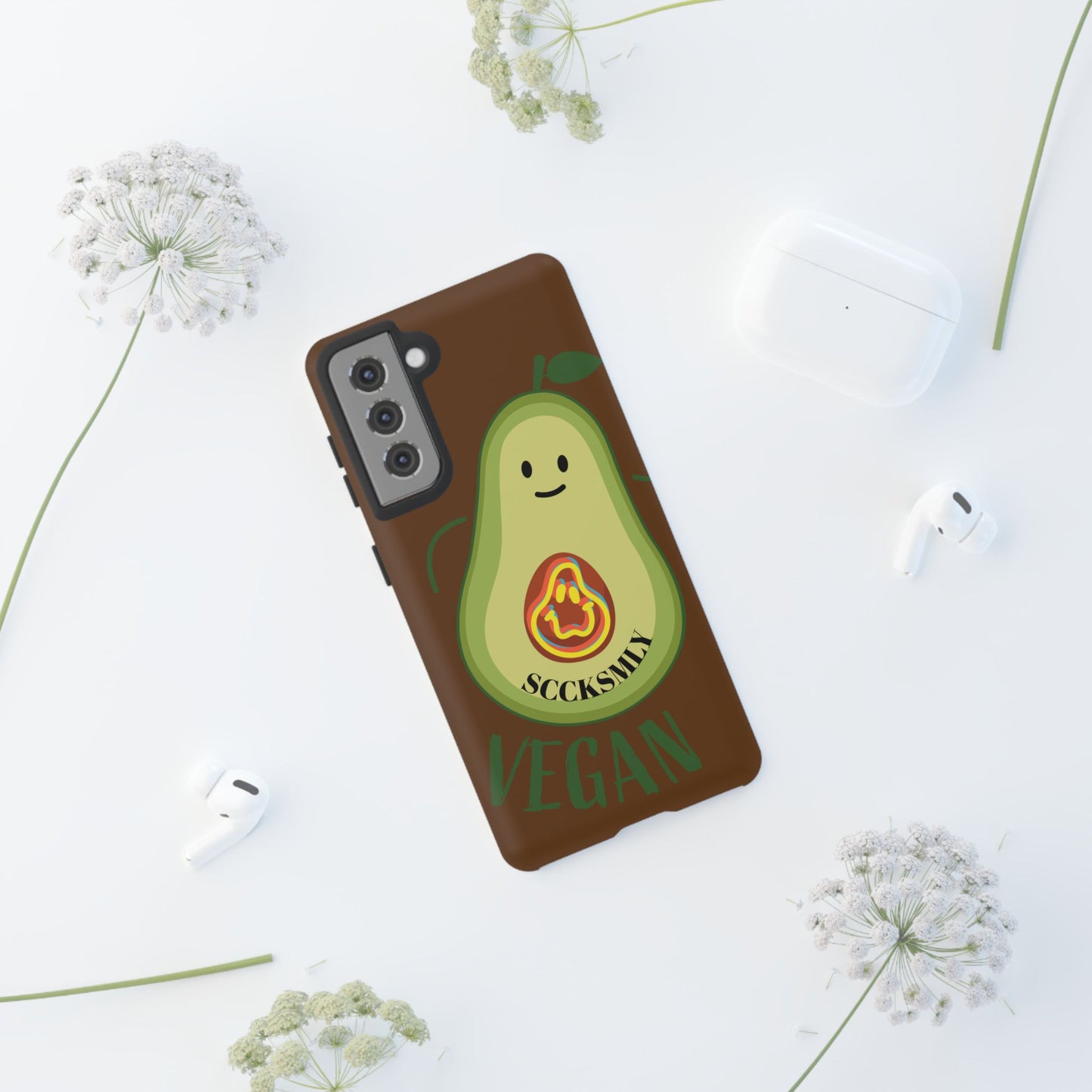 Playful Vegan Avocado Phone Case for Samsung