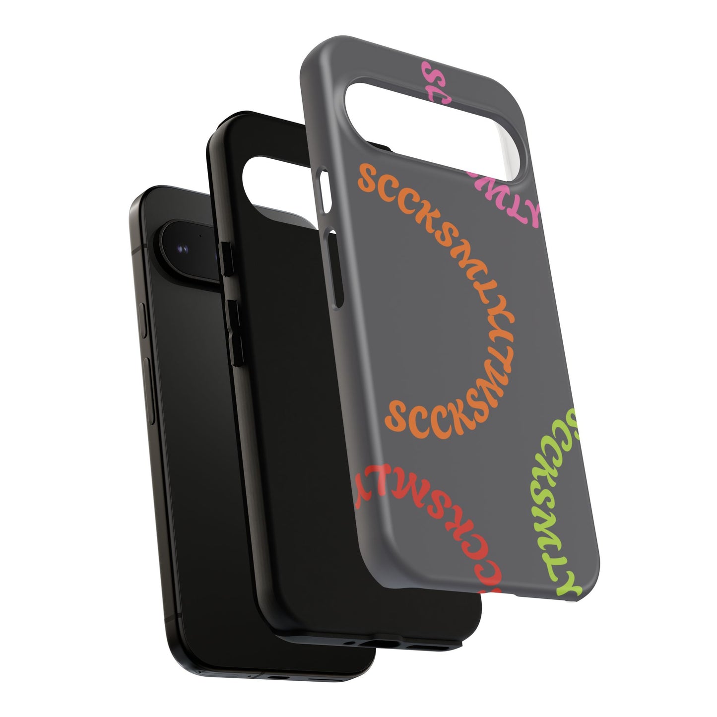 Y2K Wavy Script Tough Case for Google Pixel- Gray