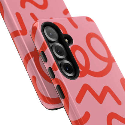 Red Candy Swirls Tough Phone Case for Samsung