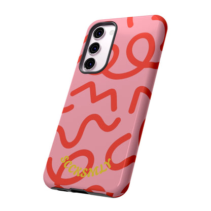 Red Candy Swirls Tough Phone Case for Samsung