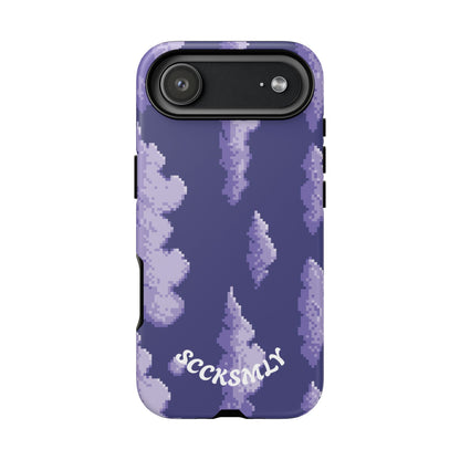 Lilac Pixel Cloud Tough Phone Case for Apple