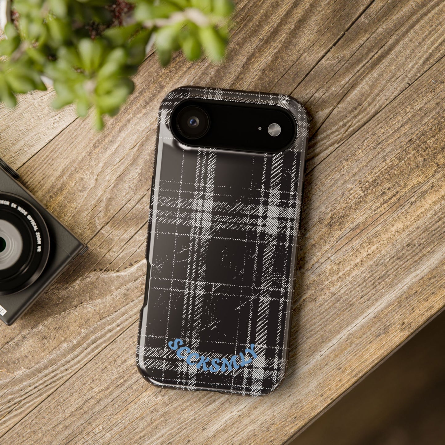 Smoky Grungy Plaid Phone Case for Apple