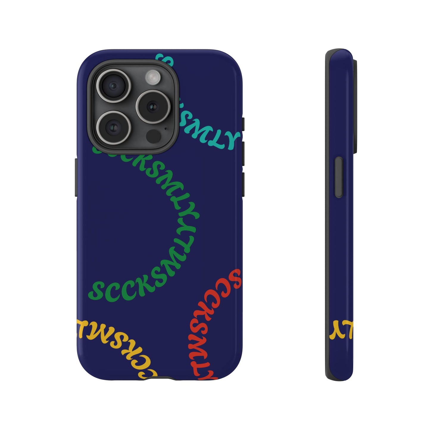 Y2K Wavy Script Tough Case for Apple- Navy Blue