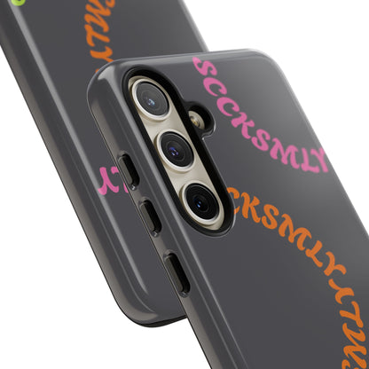 Y2K Wavy Script Tough Case for Samsung- Gray