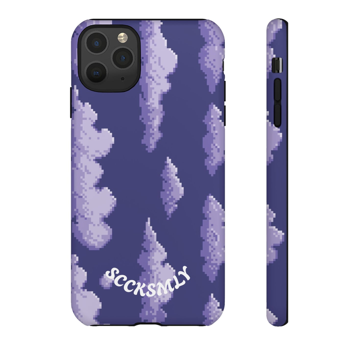 Lilac Pixel Cloud Tough Phone Case for Apple