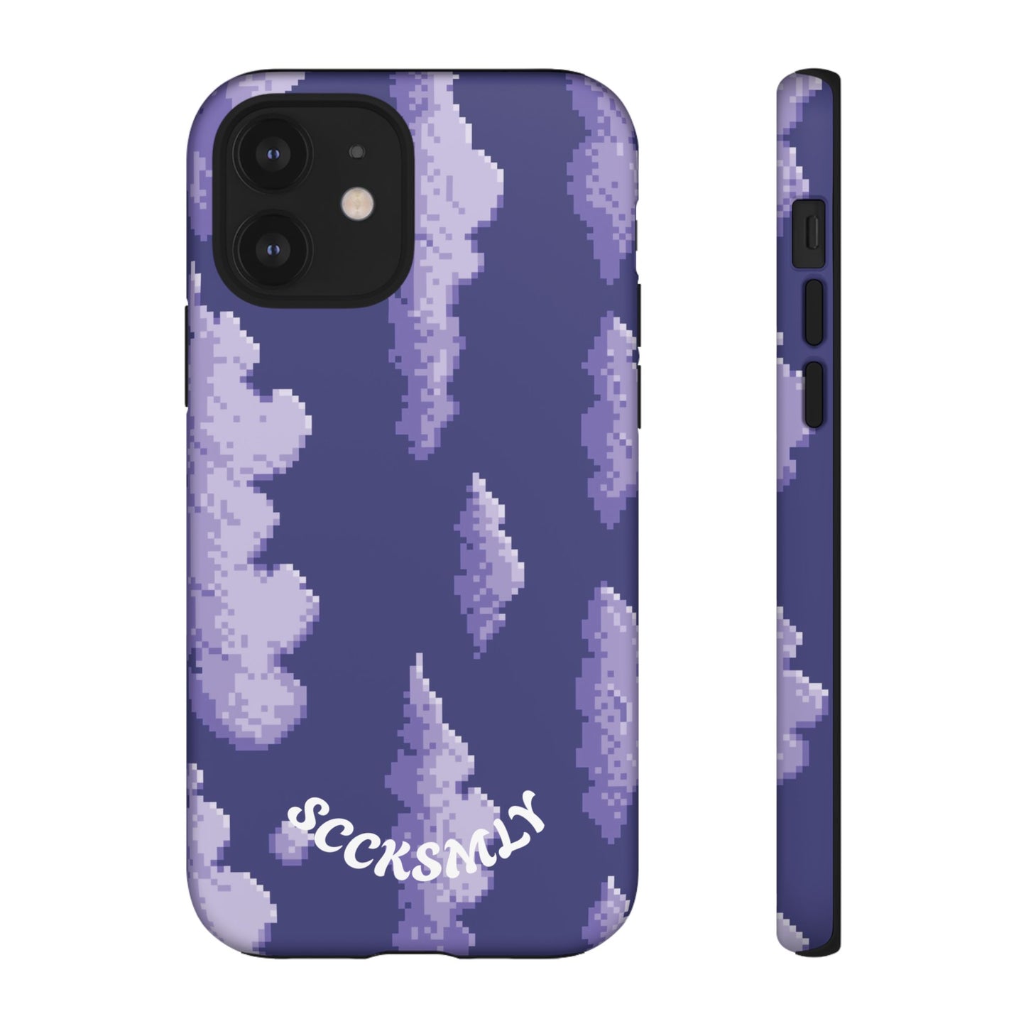 Lilac Pixel Cloud Tough Phone Case for Apple