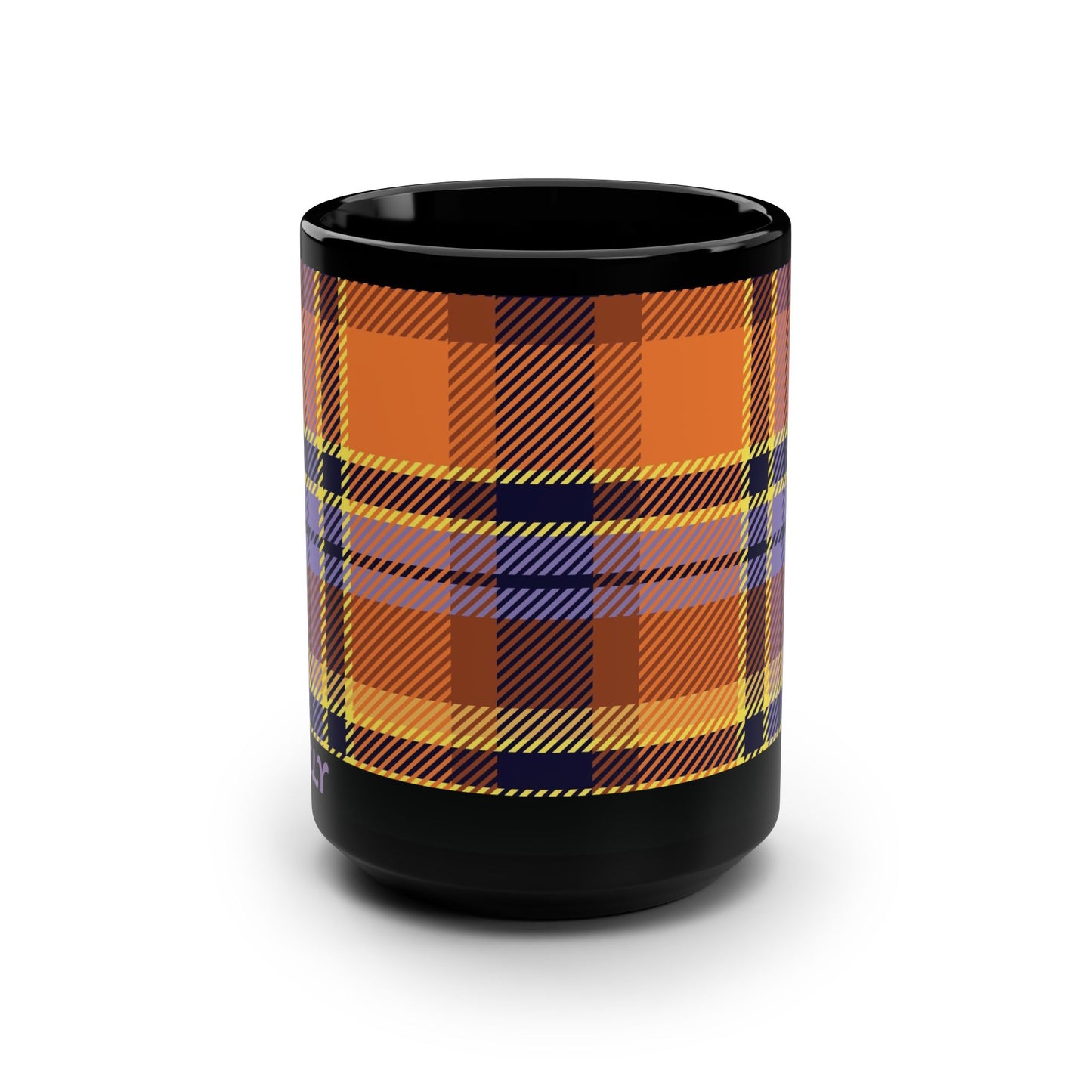 Mug Orange Sickle Plaid 15oz — Black