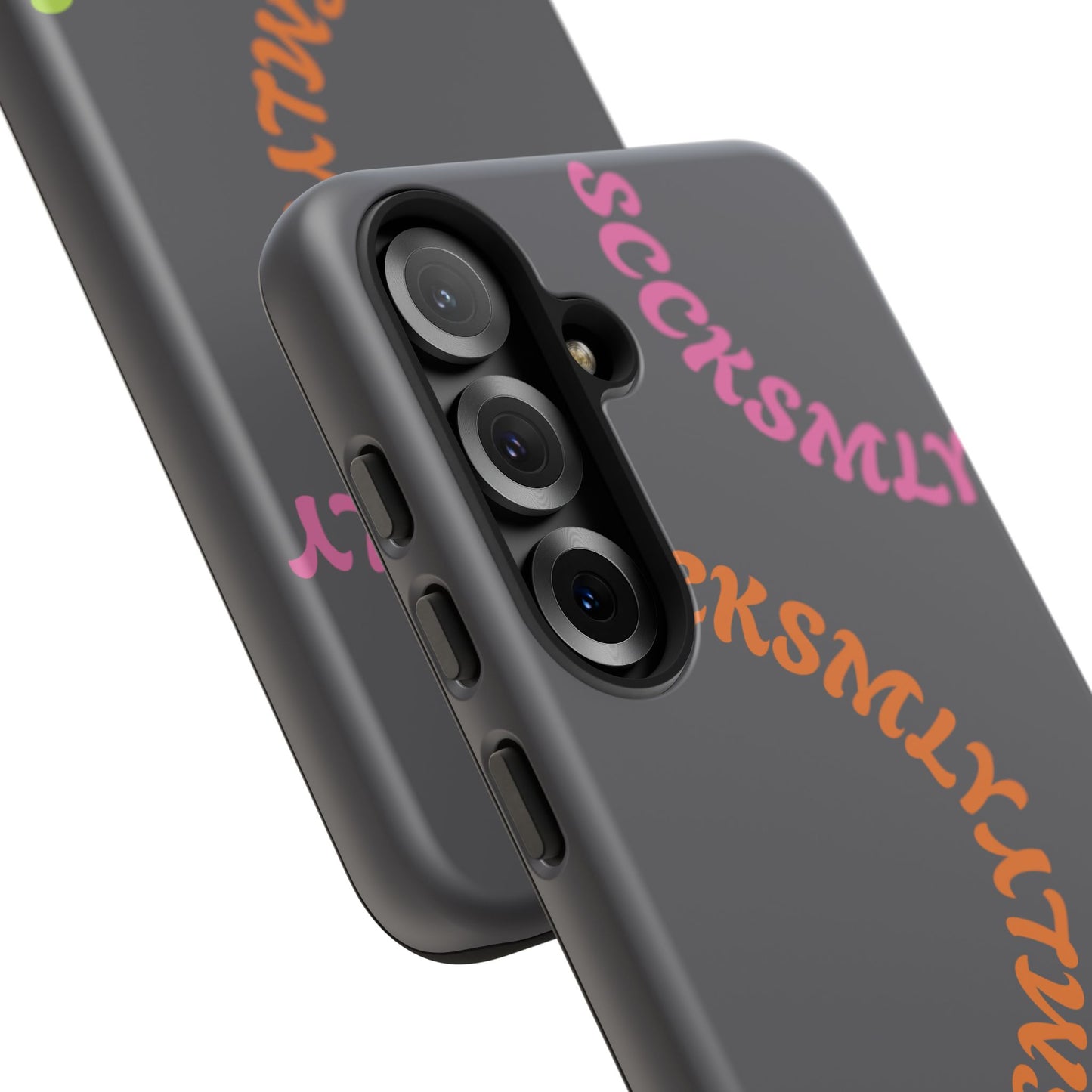 Y2K Wavy Script Tough Case for Samsung- Gray