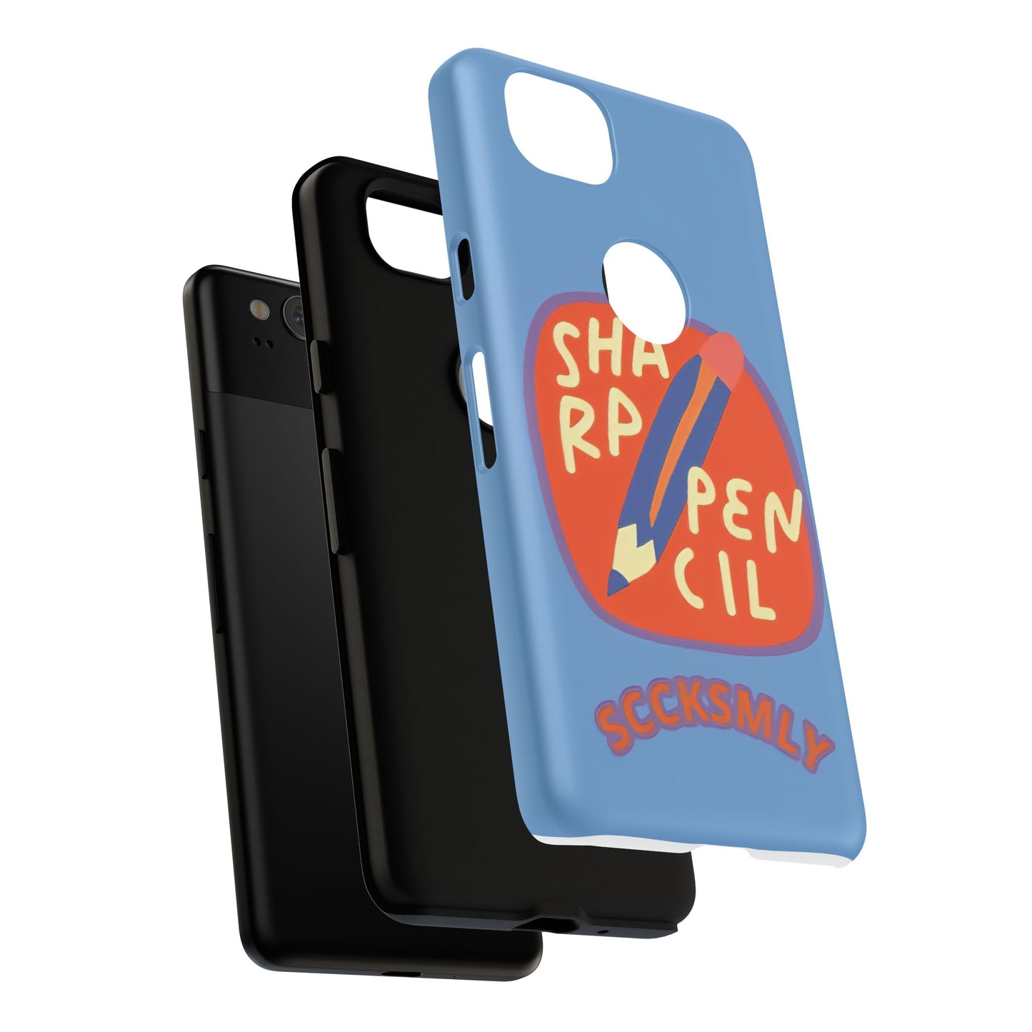 Blue "SHARPEN PENCIL" Tough Phone Case for Google Pixel