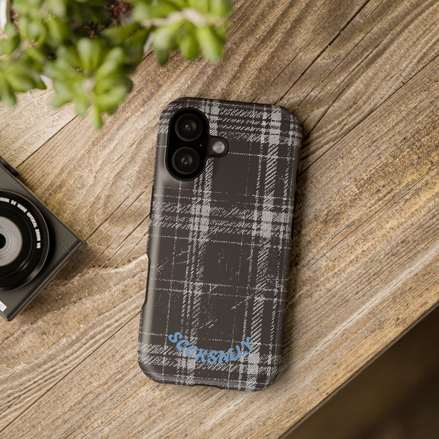 Smoky Grungy Plaid Phone Case for Apple